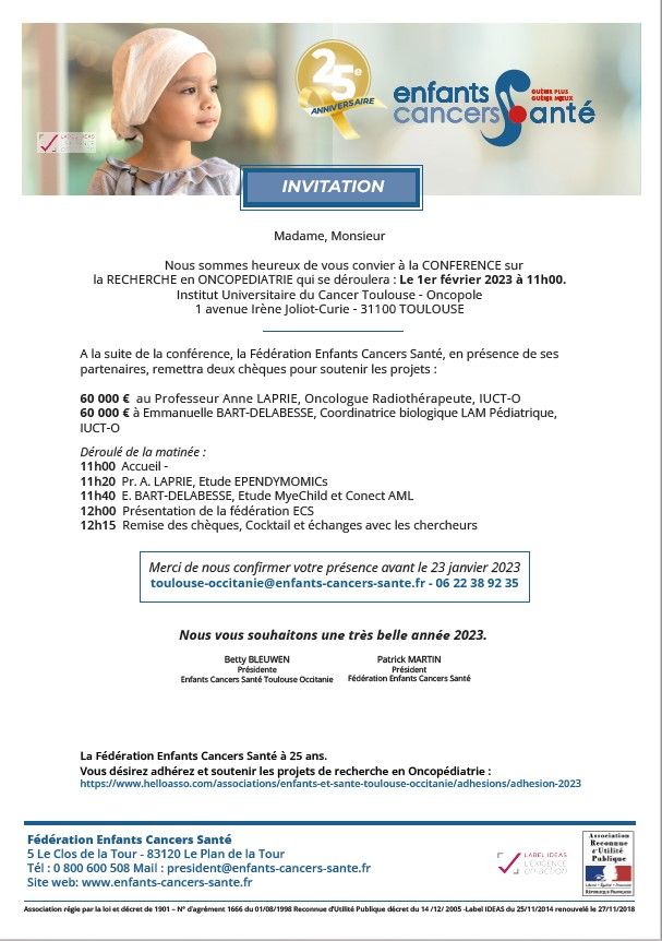 conférence oncopédiatrie