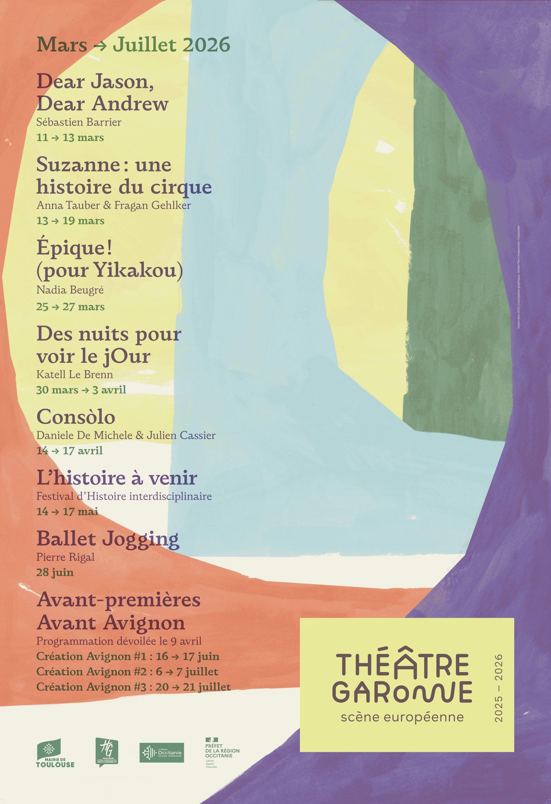 Théâtre Garonne - de mars à juillet 2026