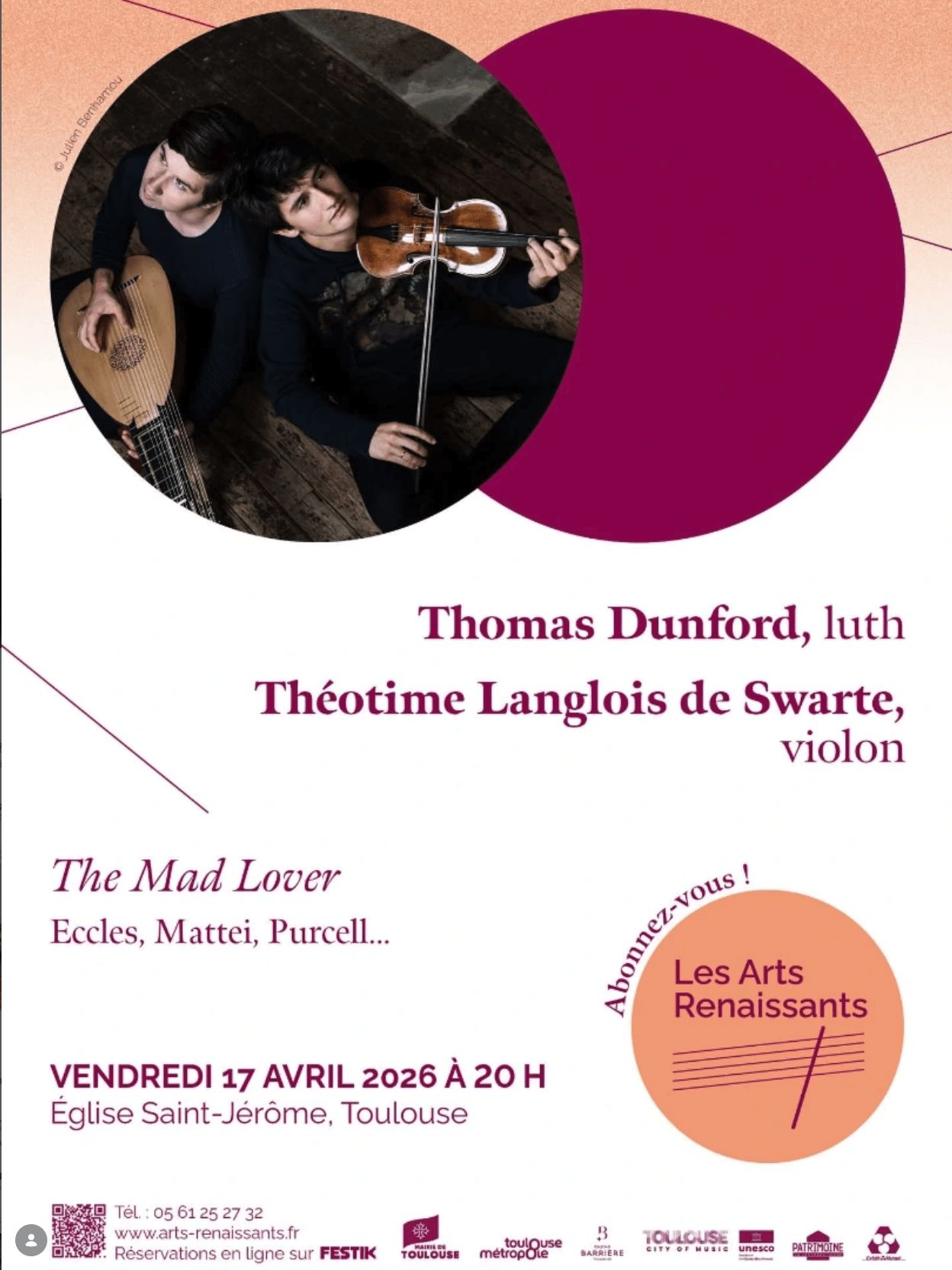 Les Arts Renaissants - Thomas Dunford et Théotime Langlois de Swarte